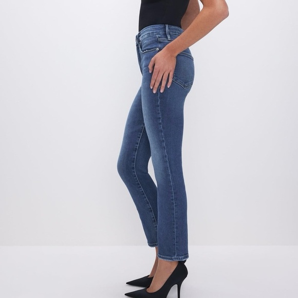 Good American Straight Compression Leg Jeans in Indigo 271 Wash Size 6/28 - Picture 2 of 11